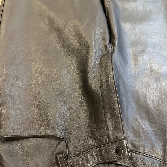 ZEBRA Vtg 100% Leather Pants-Black-Women Size 8/10 Lined-Made in Canada - Picture 7 of 8